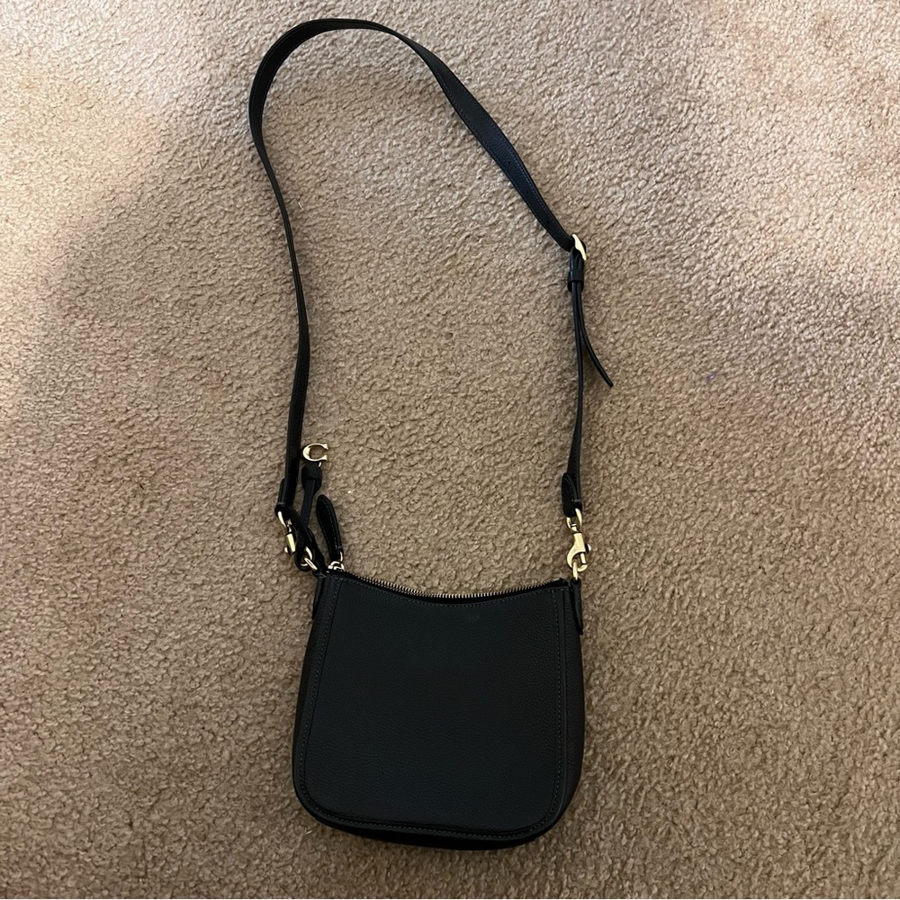 Coach Black Pebbled Leather Crossbody Bag with Gold Hardware - Picture 6 of 8